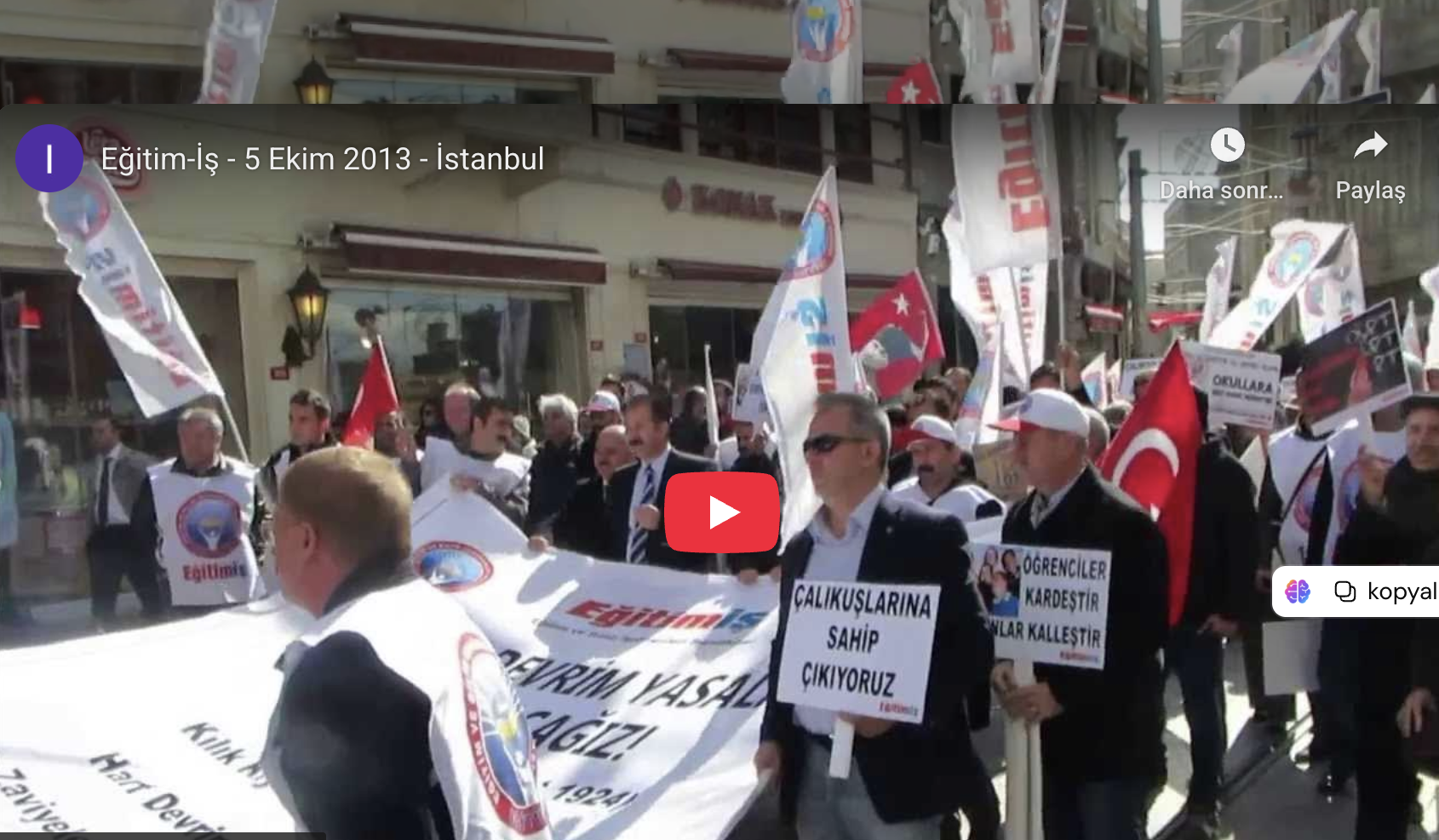 DÜNYA ÖĞRETMENLER GÜNÜ’NDE EĞİTİM-İŞ EYLEMDEYDİ